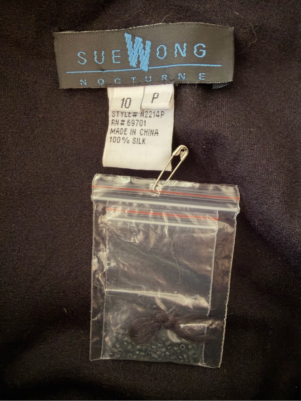 Vintage Sue Wong Nocturne Beaded Silk Sheer Mesh & Lace Ruffle Hem Maxi Dress - Picture 10 of 12